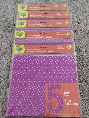 (5) Teaching Tree Die-Cut Numbers - Purple